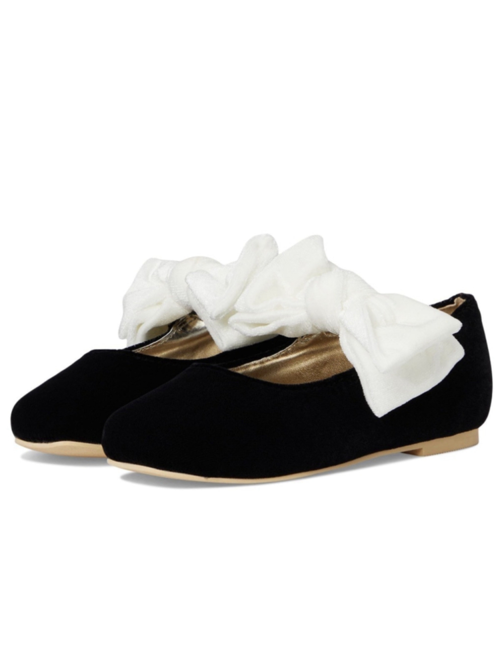 Janie and Jack Velvet Bow Flats SZ 1